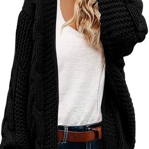 Black chunky knit cardigan